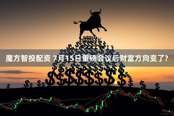 魔方智投配资 7月15日重磅会议后财富方向变了?